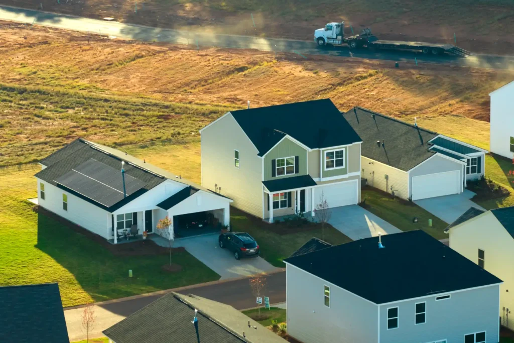 view-from-above-of-densely-built-residential-house